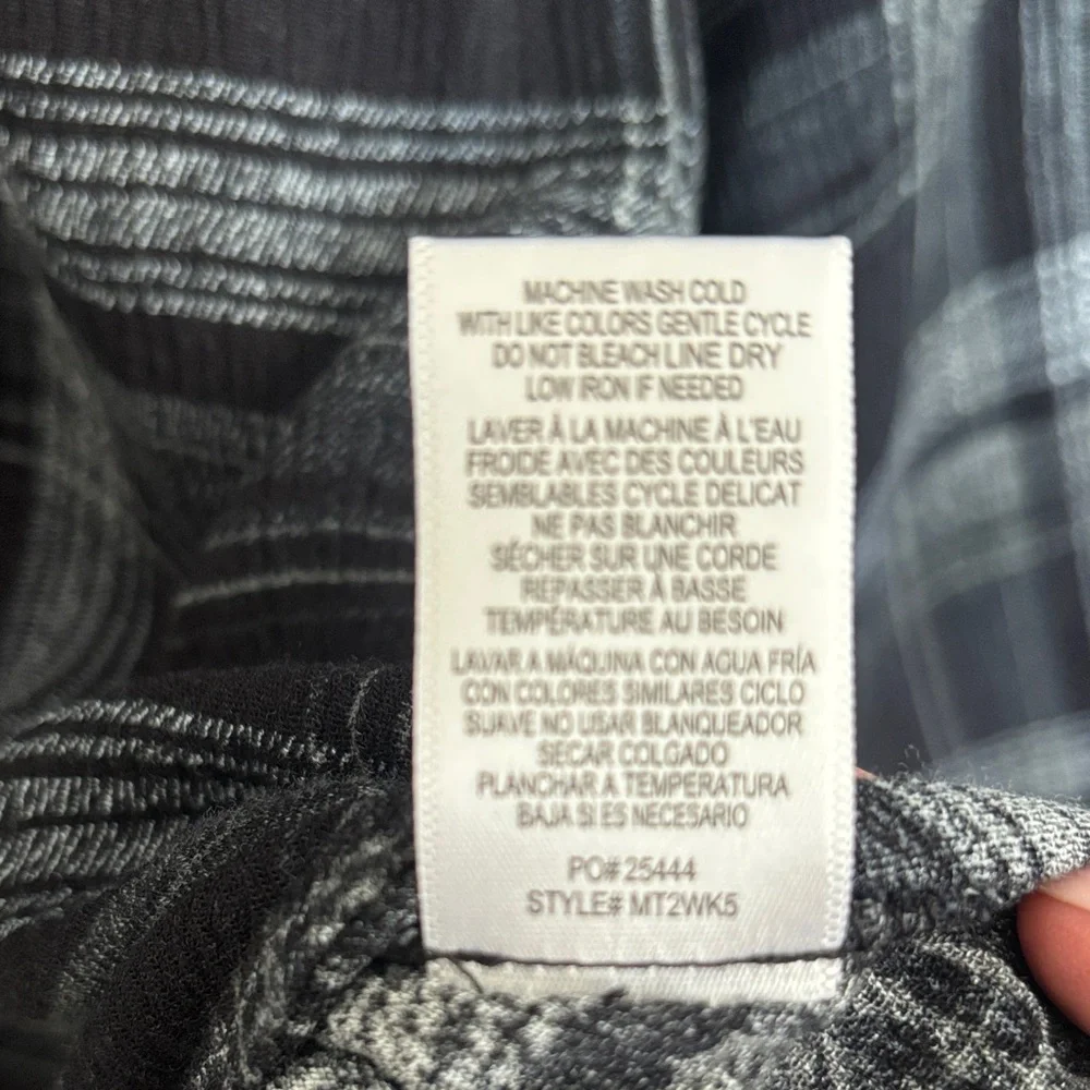 Bobeau Long Sleeve Peasant Plaid Blouse M - Picture 9 of 9